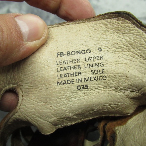 Freebird‎ Bongo Sandal Womens 9 Brown Leather Gladiator Block Heel Lace VTG Look